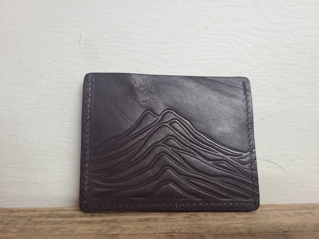 Horizontal Card Wallet - dark brown mountains